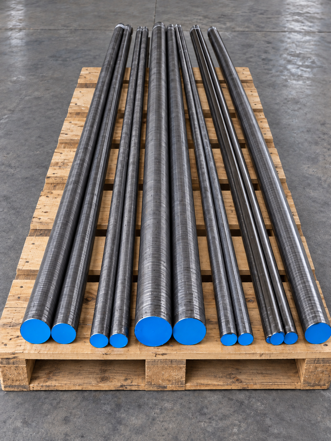 Barres rondes métalliques en alliages spéciaux sur palette – ODYSSA ALLOYS