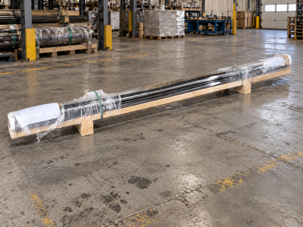 Faisceau de tubes métalliques en entrepôt industriel