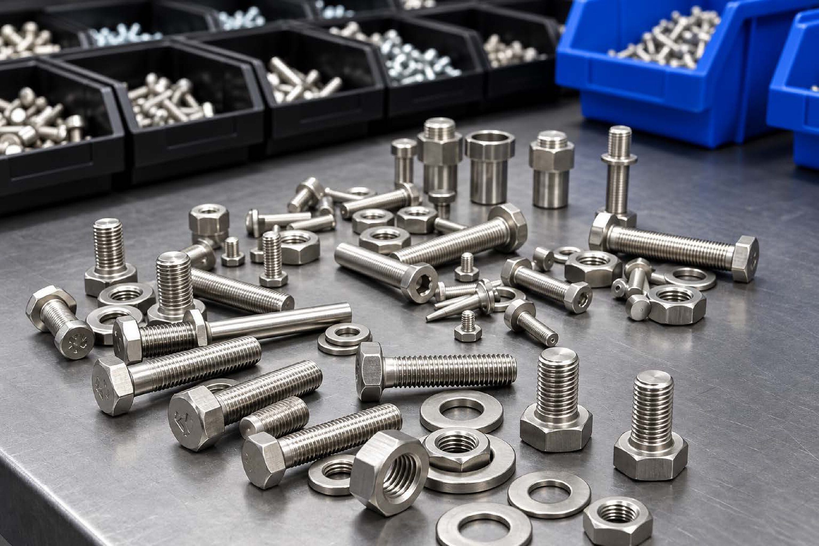 Visserie et fixations industrielles en Matières & Alliages : boulons, vis, goujons, écrous et rondelles